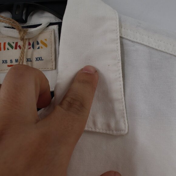 NWT Uskees workshirt Mens small button front work shirt cream organic cotton - Picture 7 of 16